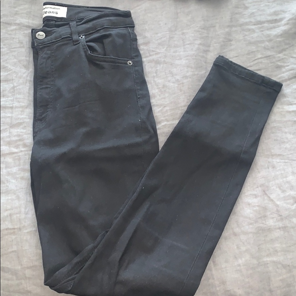 REFORMATION skinny and high rise black denim
